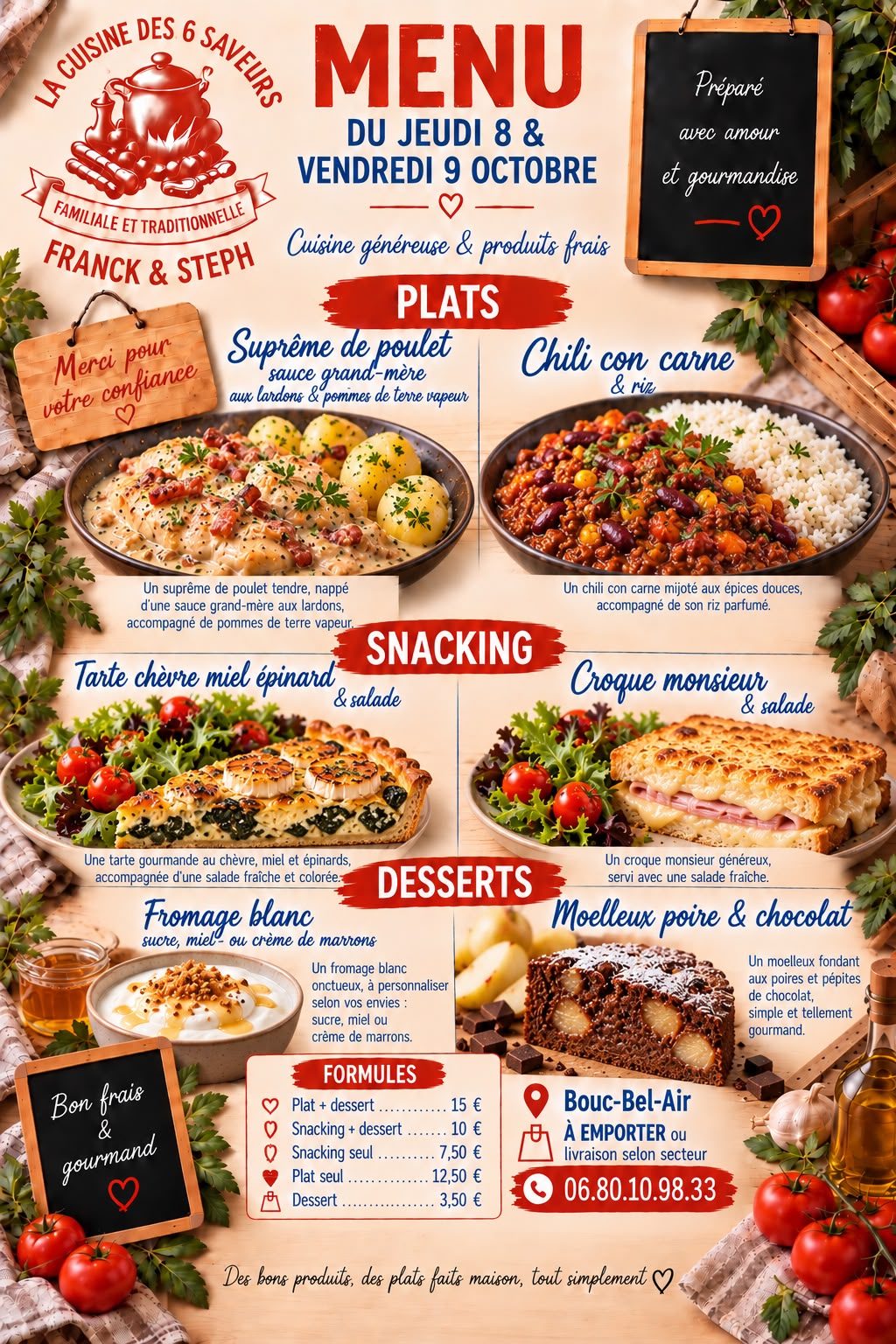 Menu de la semaine